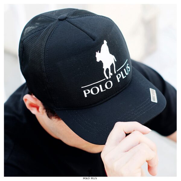 Boné Masculino Polo Plus Clássico Preto de Tela - Image 3